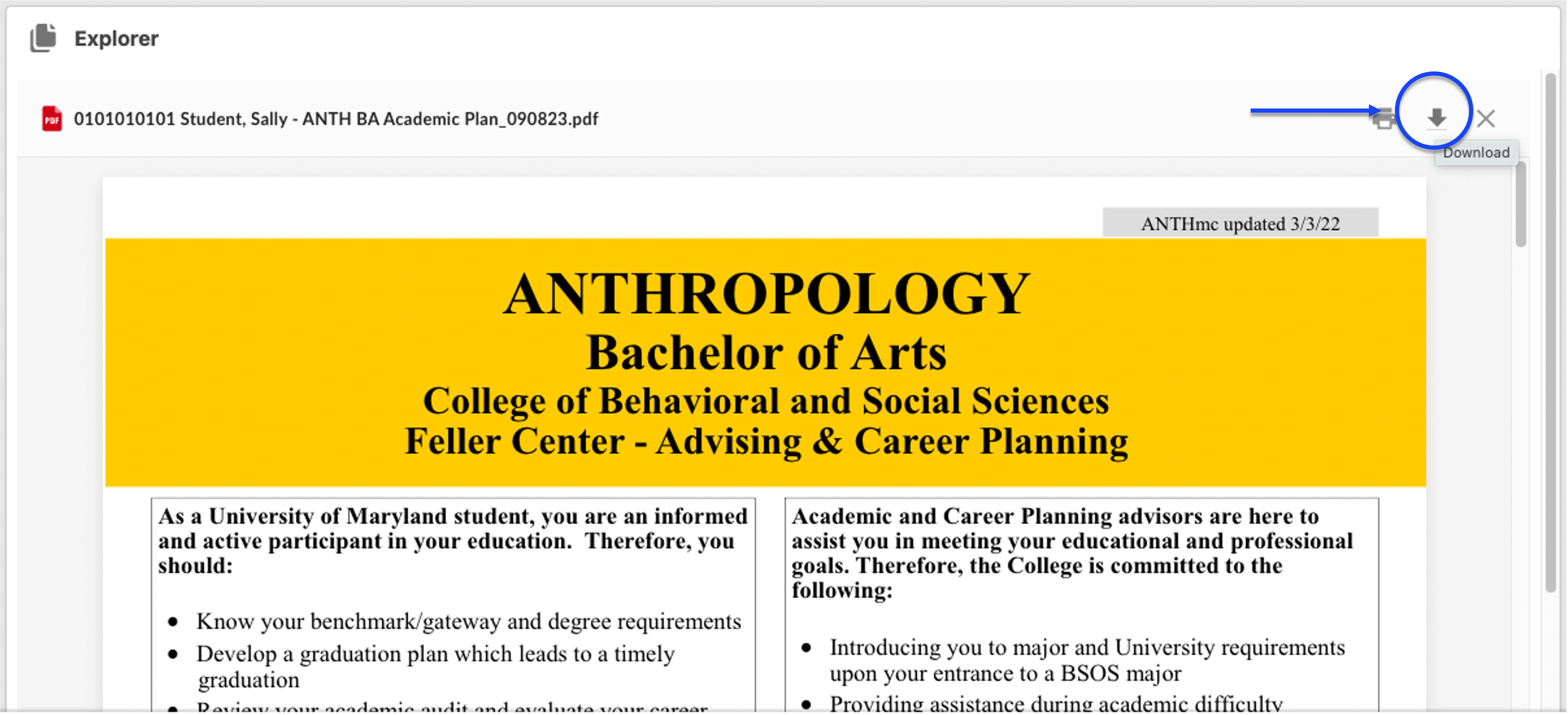 Icon for downloading