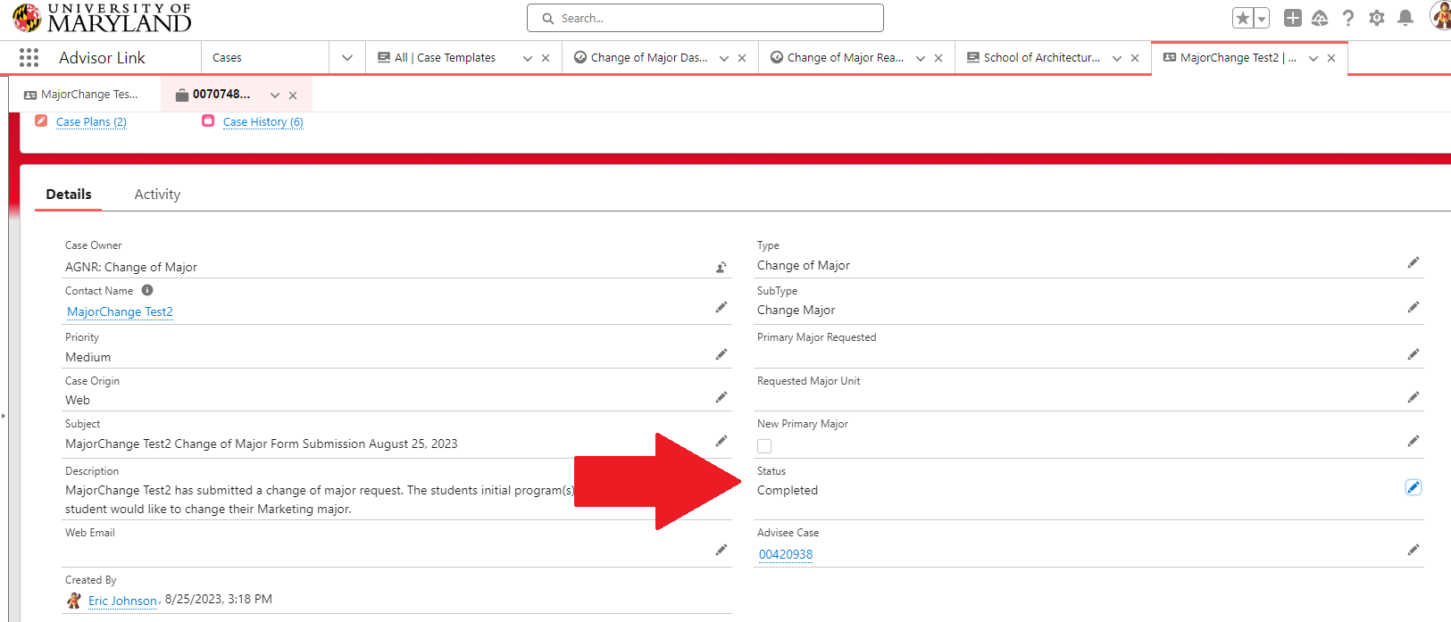 A view of the status