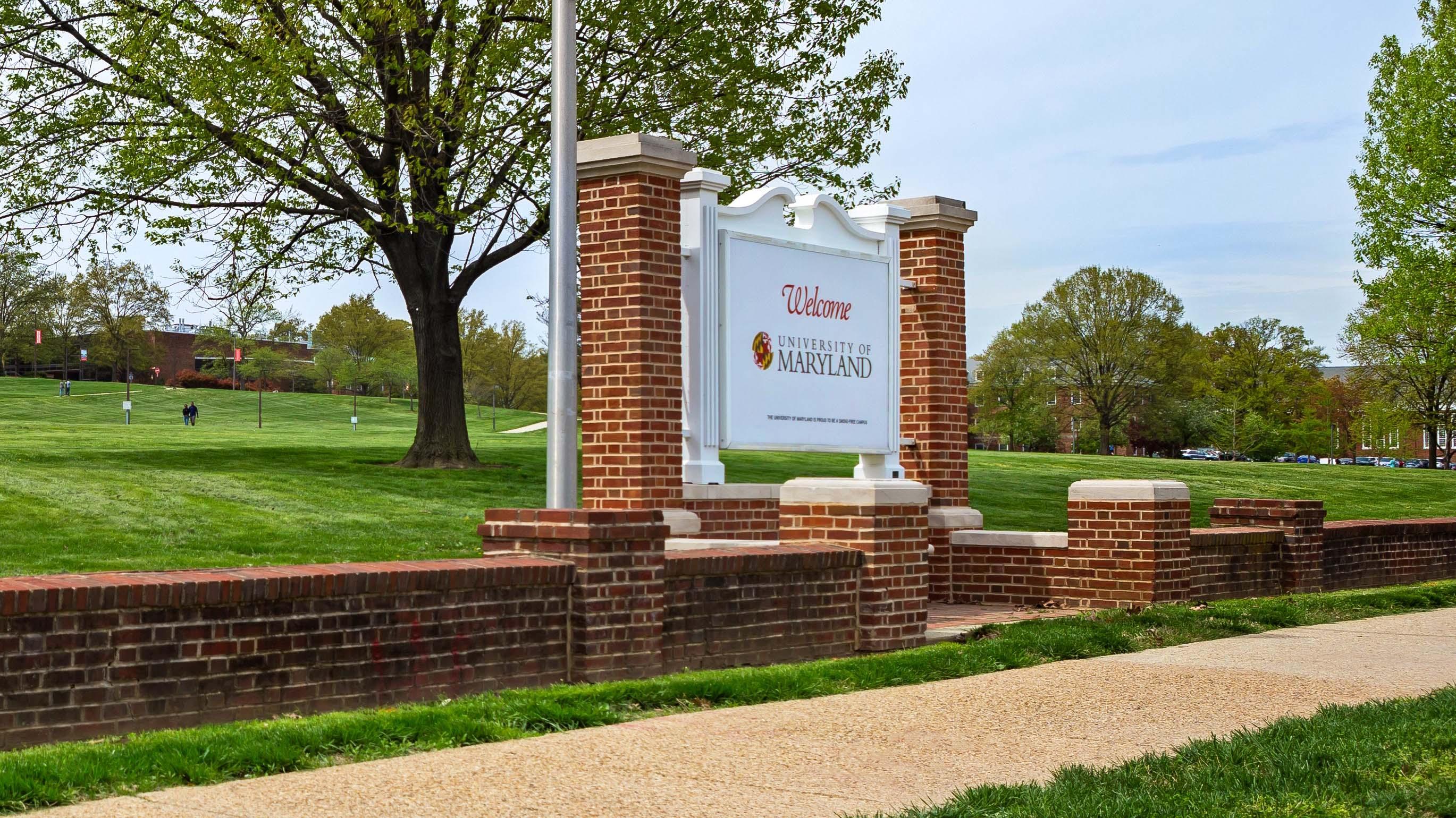 UMD Welcome Sign