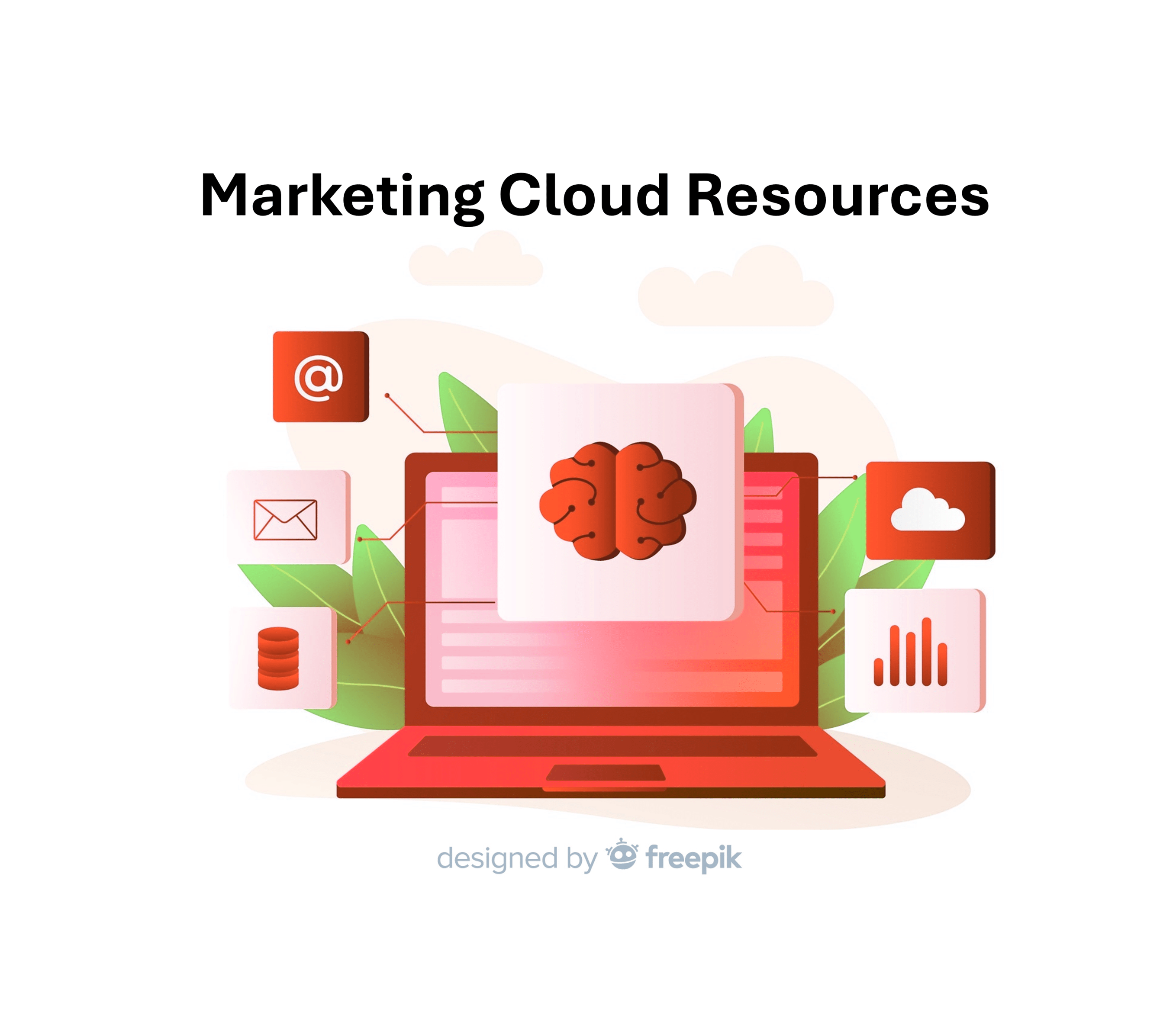 laptop with icons of clouds